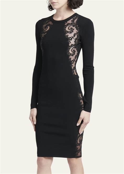 Versace Lace Insert Bodycon Dress 